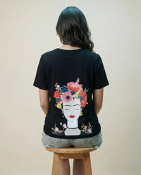 Women Blooming Lady Printed Cotton T-shirt