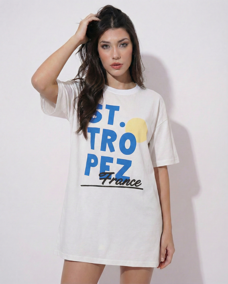 Women St. Tropez Printed Cotton T-shirt