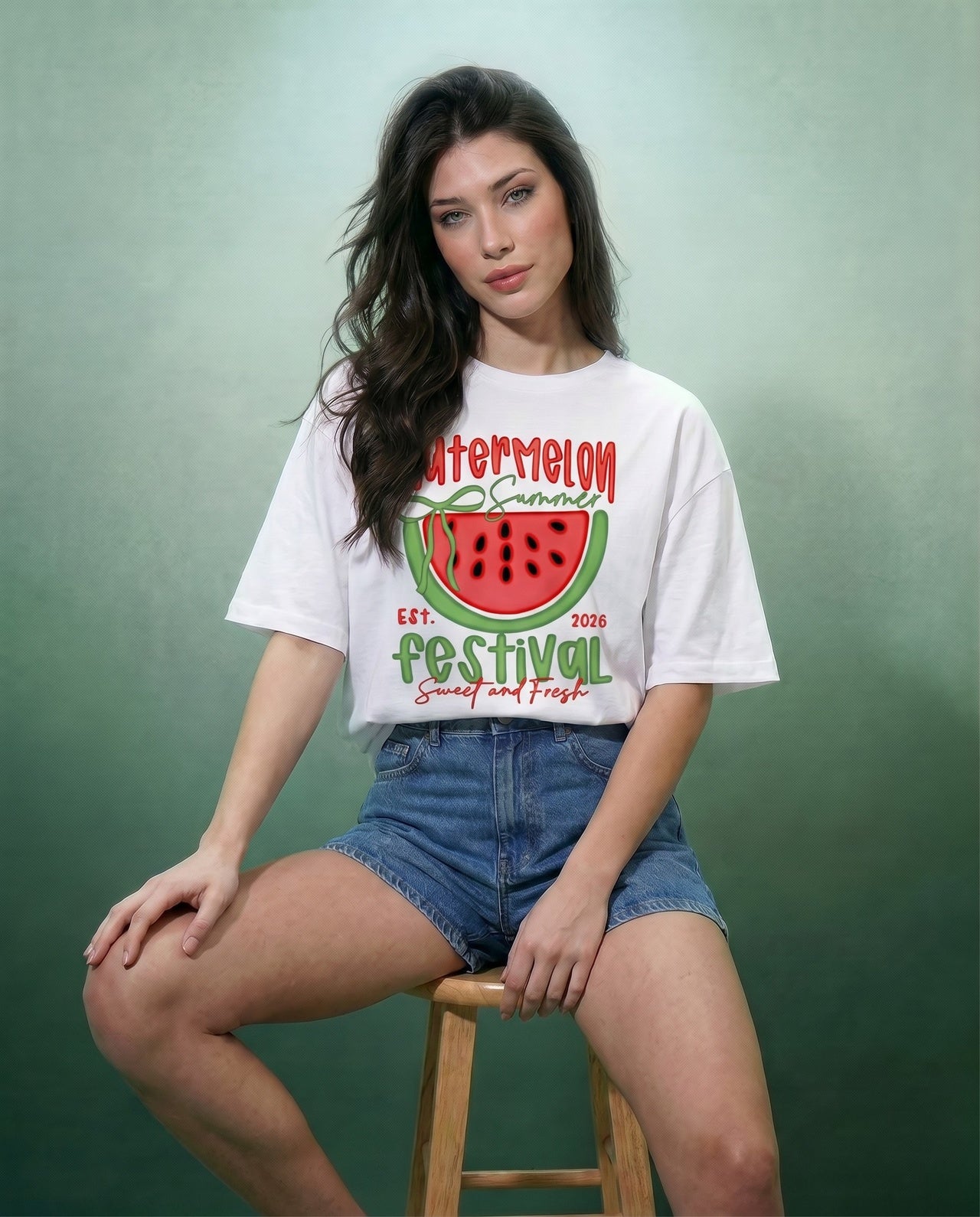 Women Watermelon Festival Printed T-Shirt