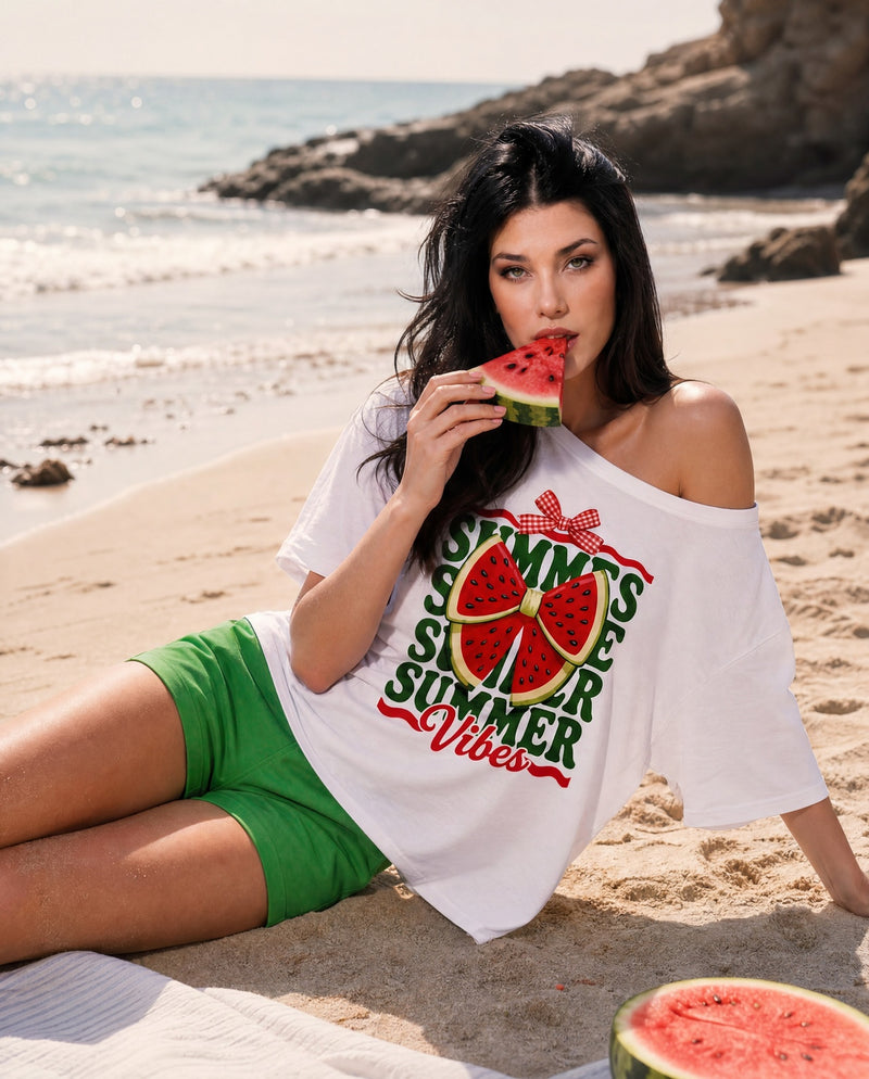 Woman Summer Printed Cotton T-Shirt