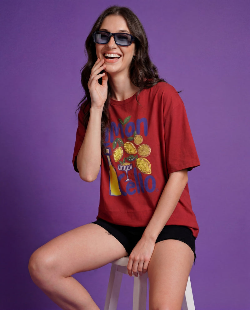 Woman Limon Cello Printed Cotton T-Shirt