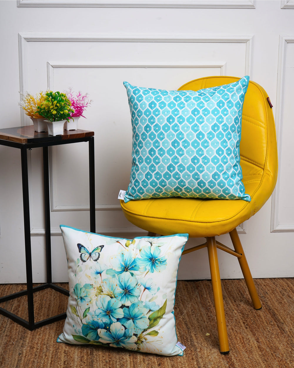 Set Of 3 Digital Printed Flower Cushion Cover