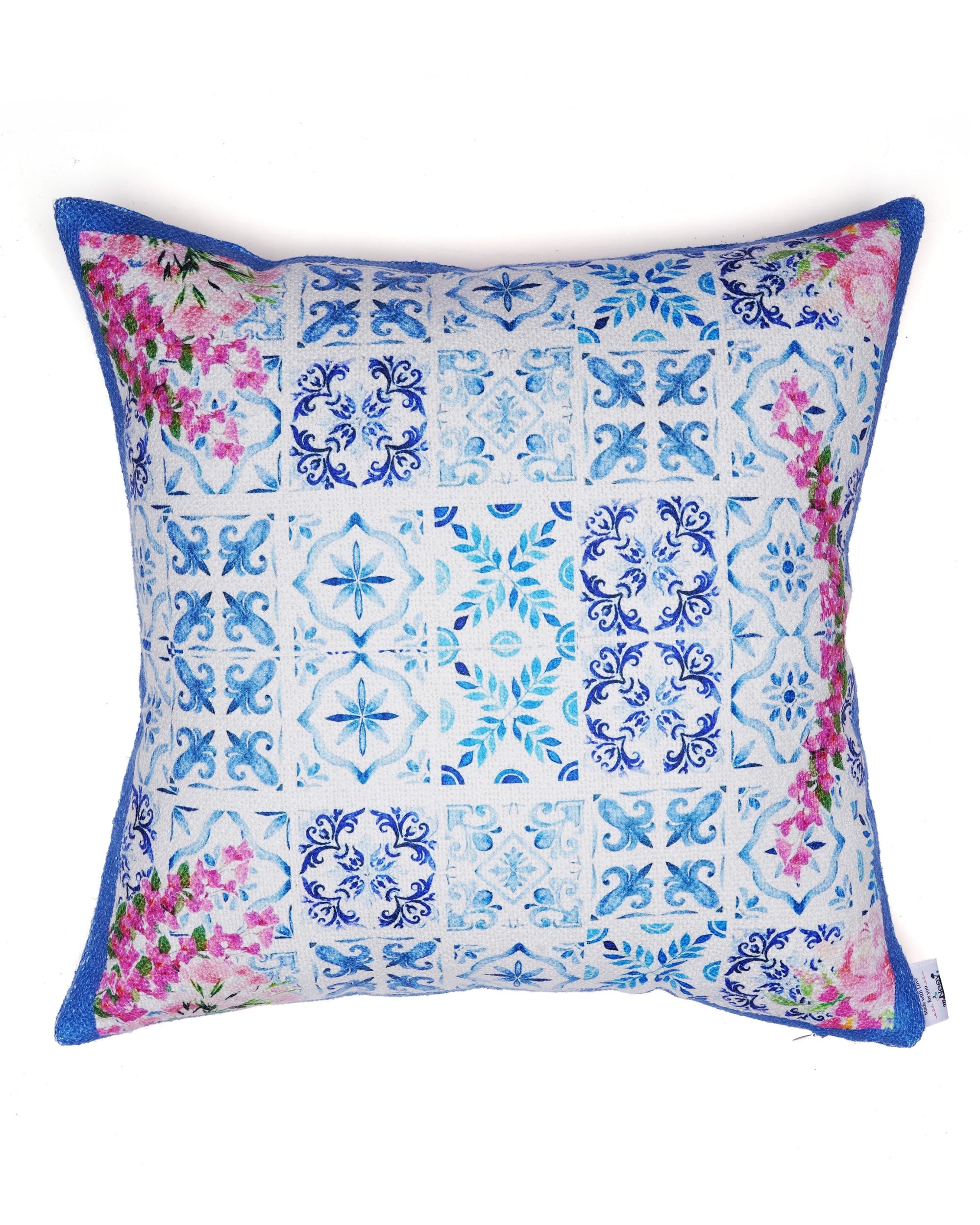 Set Of 3 Digital Printed & Embroidered Canvas Cushion Cover