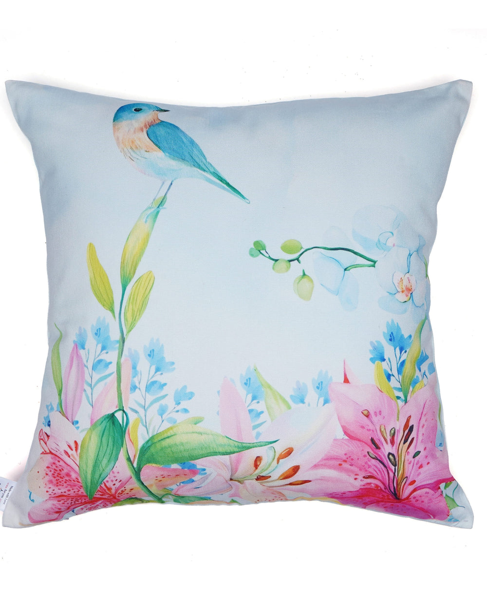 Set Of 3 Digital Printed Flower Canvas Cushion Cover