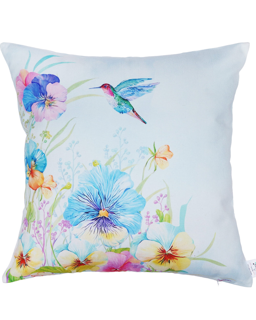 Set Of 3 Digital Printed Flower Canvas Cushion Cover