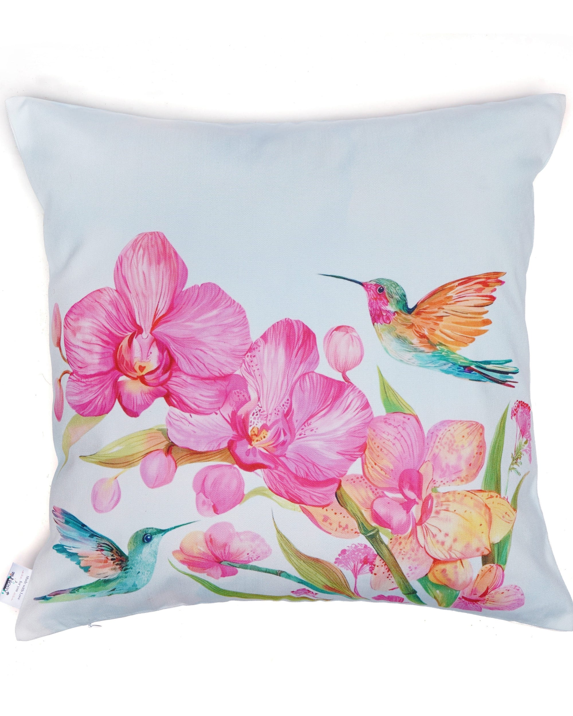 Set Of 3 Digital Printed Flower Canvas Cushion Cover