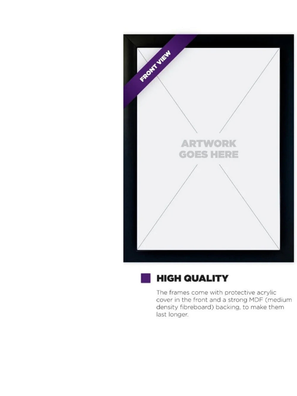 Canvas Fabric, Synthetic Wood, Acrylic Glass Frame Perfect For Home Decor