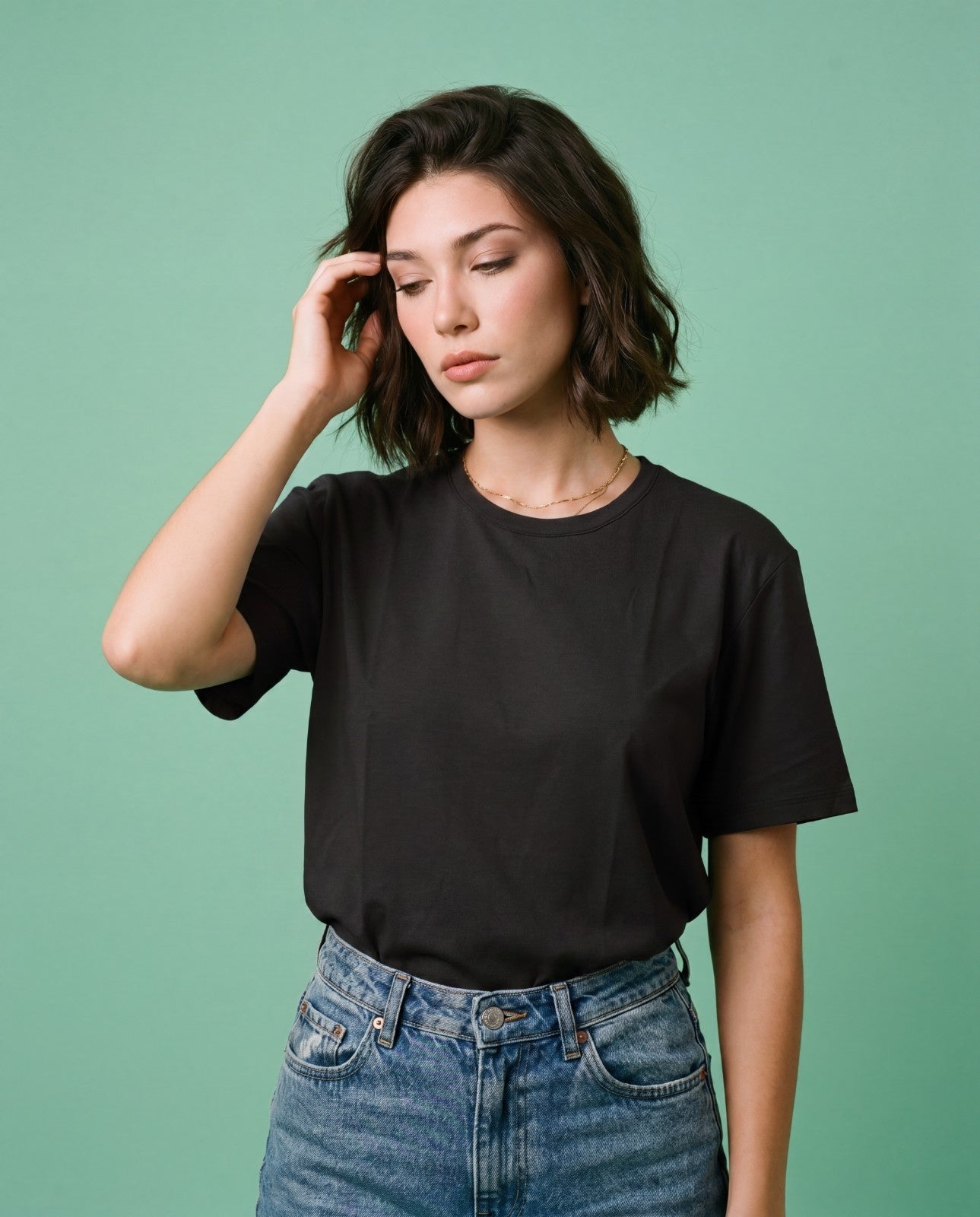 Women Solid Color Cotton T Shirt