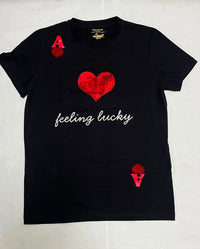 Women Crystal Feeling-Lucky Cotton T-shirt