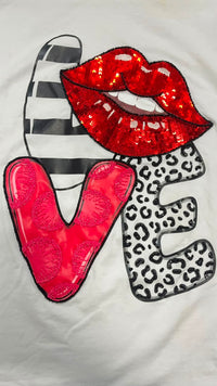 Women Crystal Love Cotton T-shirt