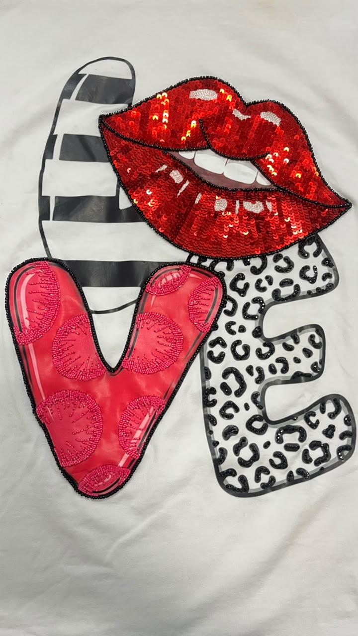 Women Crystal Love Cotton T-shirt