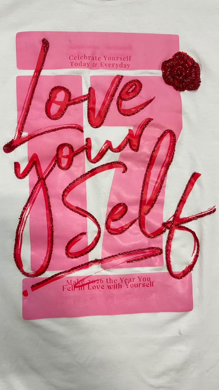 Women Crystal Love-Yourself Cotton T-shirt