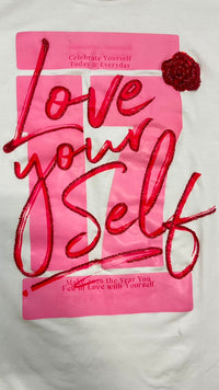Women Crystal Love-Yourself Cotton T-shirt