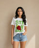 Women Crystal Strawbery Cotton T-shirt