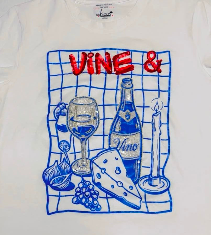 Women Crystal Vine Cotton T-shirt