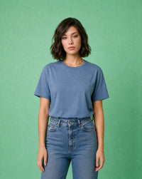Woman Solid Color Cotton T Shirt