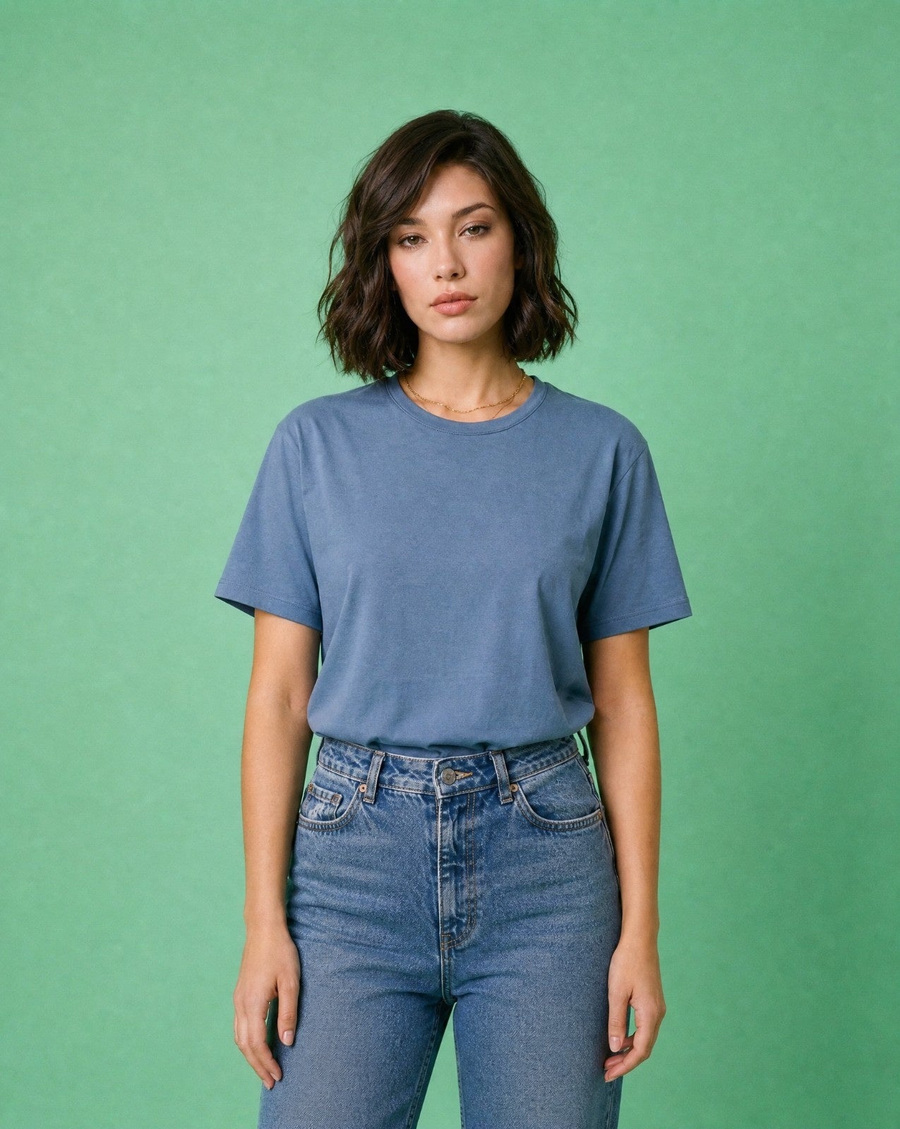 Women Solid Color Cotton T Shirt