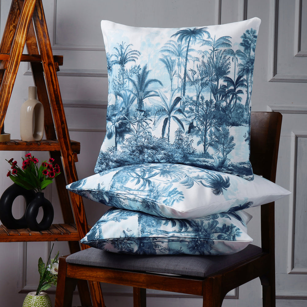 Set Of 3 Digital Printed Palm Tree Cushion Cover