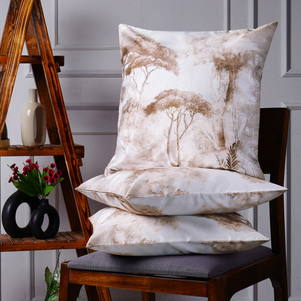 Set Of 3 Digital Printed  Dupion Cushion Cover