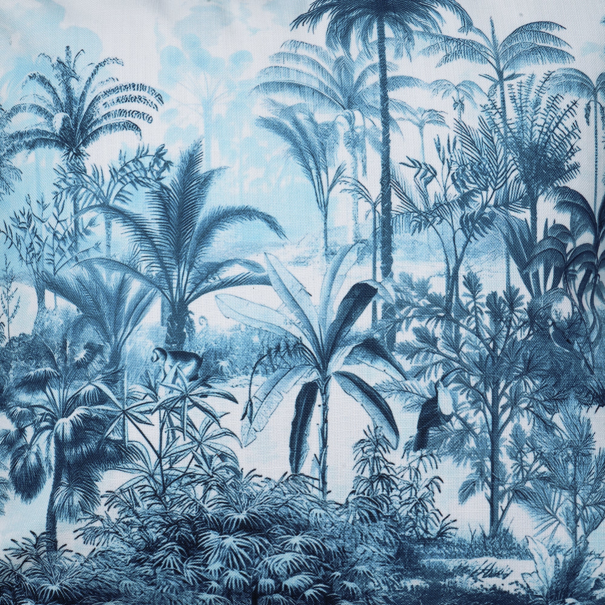 Set Of 3 Digital Printed Embroidered Palm Tree Cushion Cover