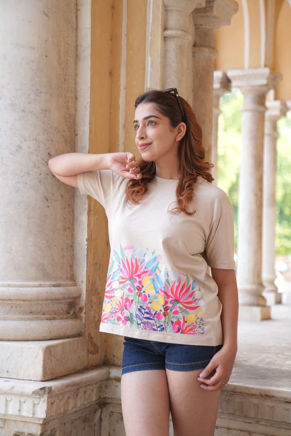 Women Printed Cotton T-shirt