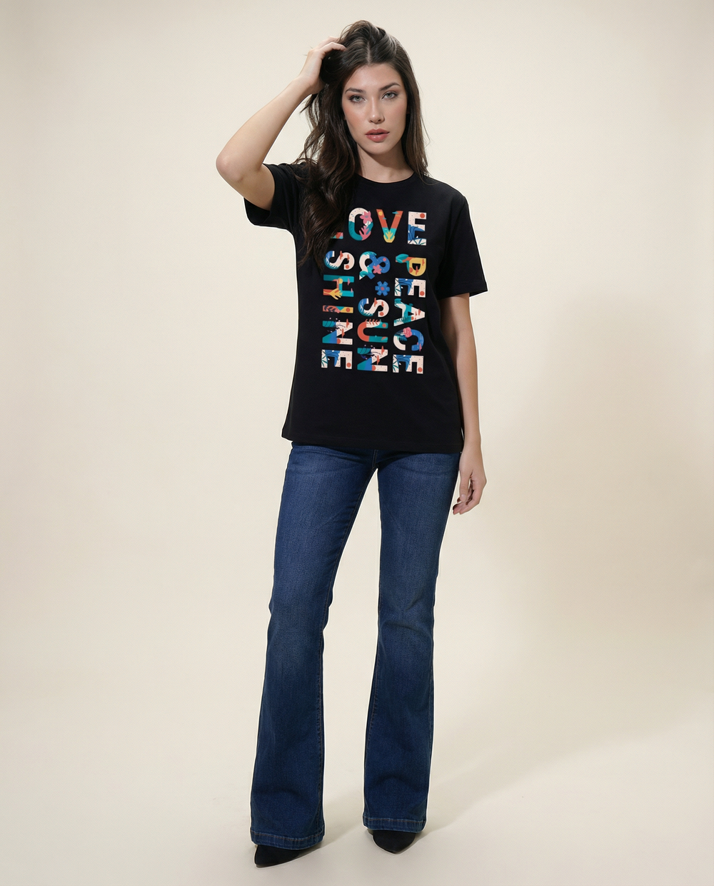 Women Typography Printed Regular Fit T-shirts