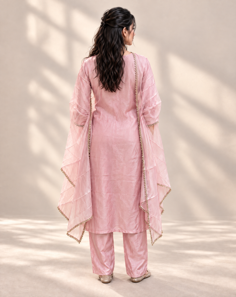 ReadyMade Handwork Embroidered Pink  Suit