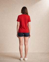 Crystal Embellished Round Neck Cotton Regular T-shirt