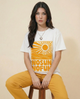 Woman No Sun No Fun Printed Cotton T-shirt