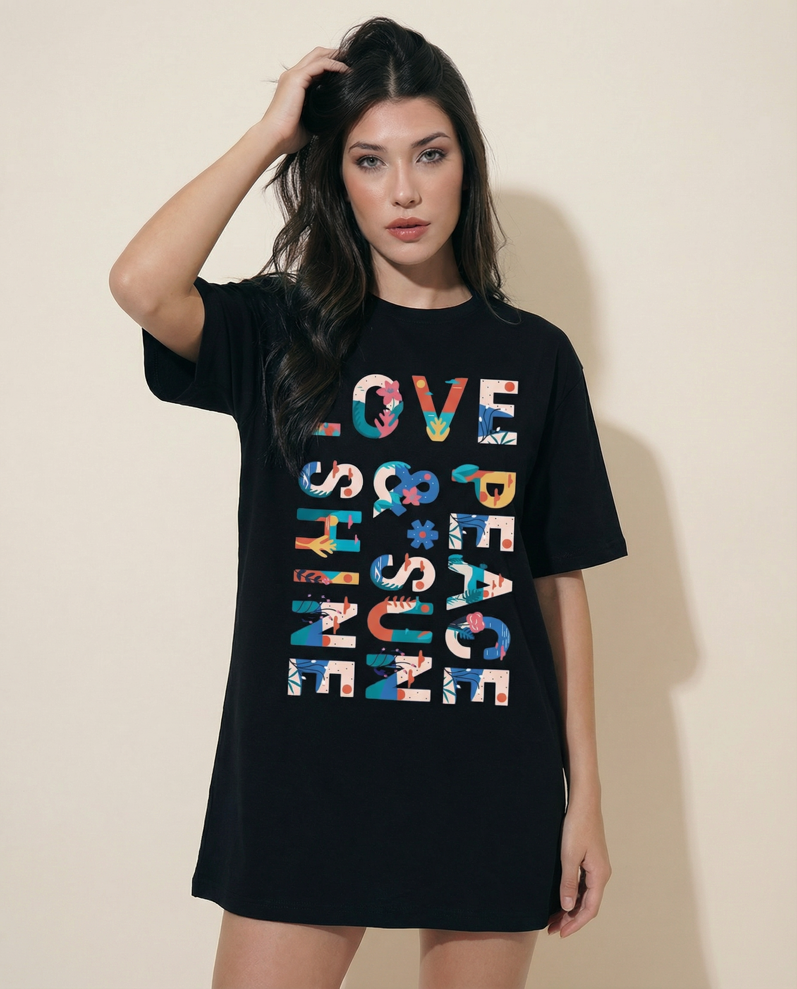 Woman Typography Printed Cotton T-shirt