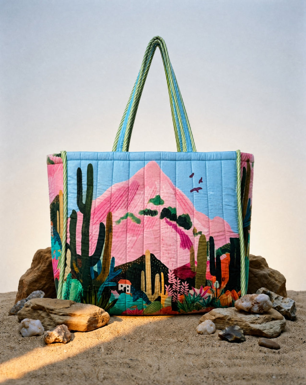 Cotton Printed Mountain Tote Bag