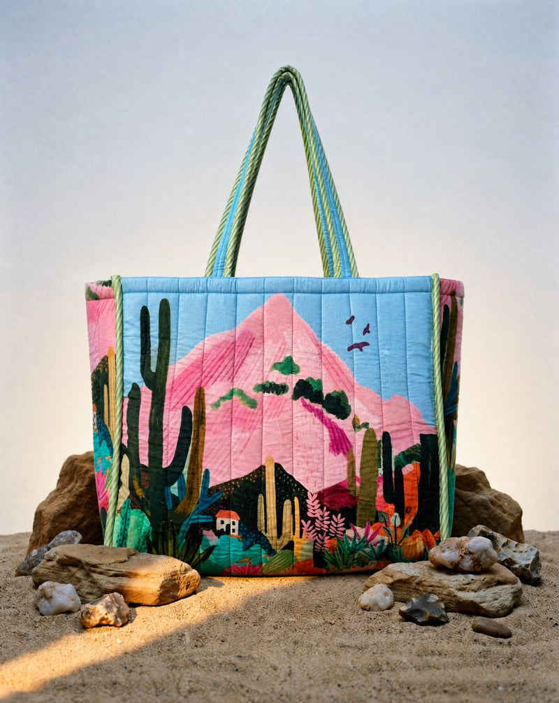 Cotton Printed Mountain Tote Bag