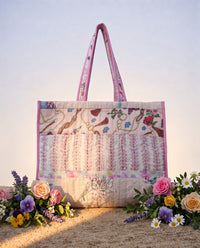 Cotton Printed Flower design Tote Bag
