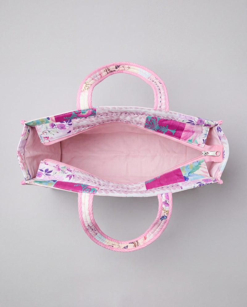Cotton Printed Flower design Tote Bag