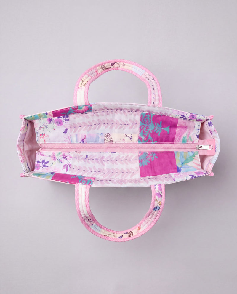 Cotton Printed Flower design Tote Bag