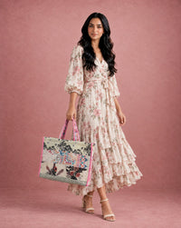 Printed Patchwork Tote Bag