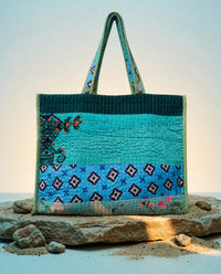 Printed Patchwork Tote Bag