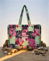 Cotton Patchwork Printed Tote Bag