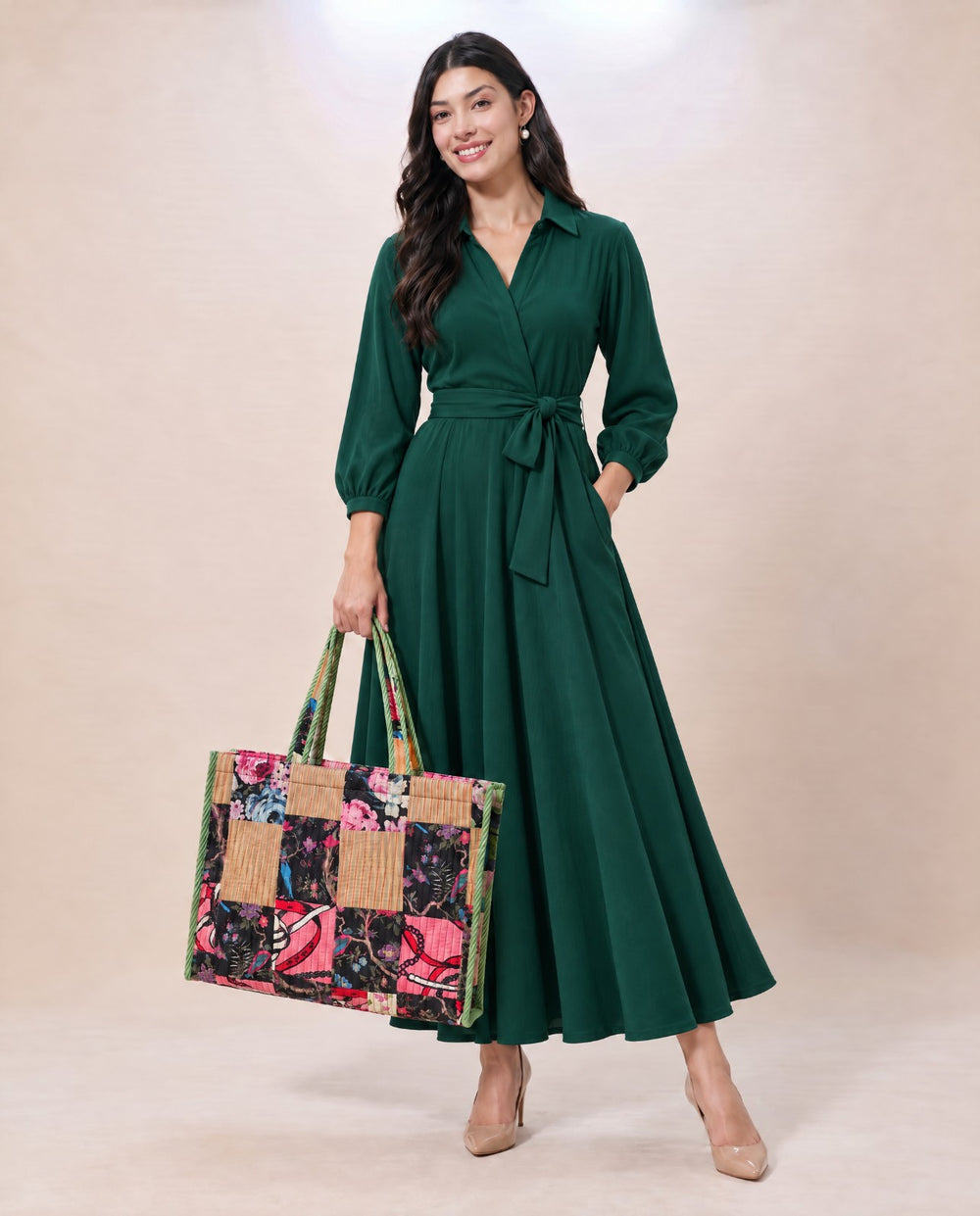 Cotton Patchwork Printed Tote Bag