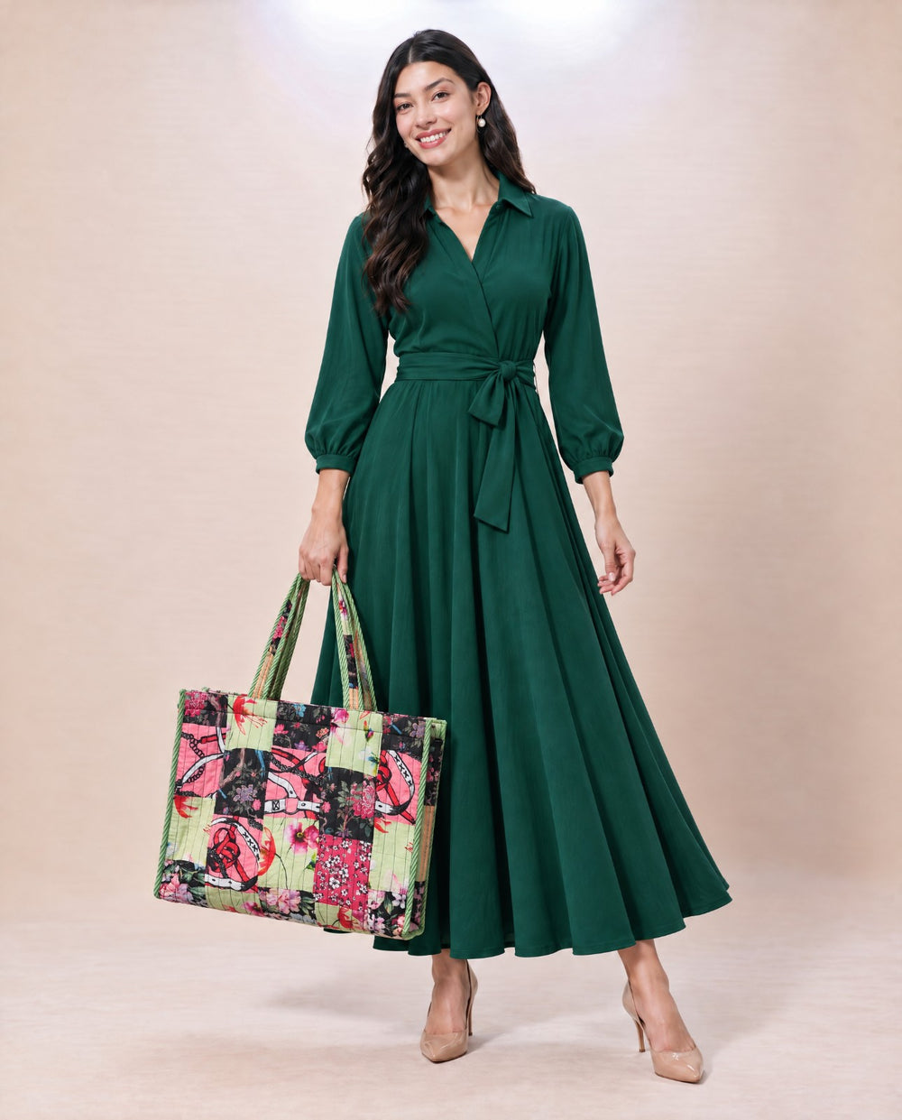 Cotton Patchwork Printed Tote Bag