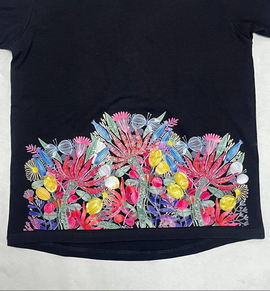 Women Hand-Embroidered Cotton T-shirt