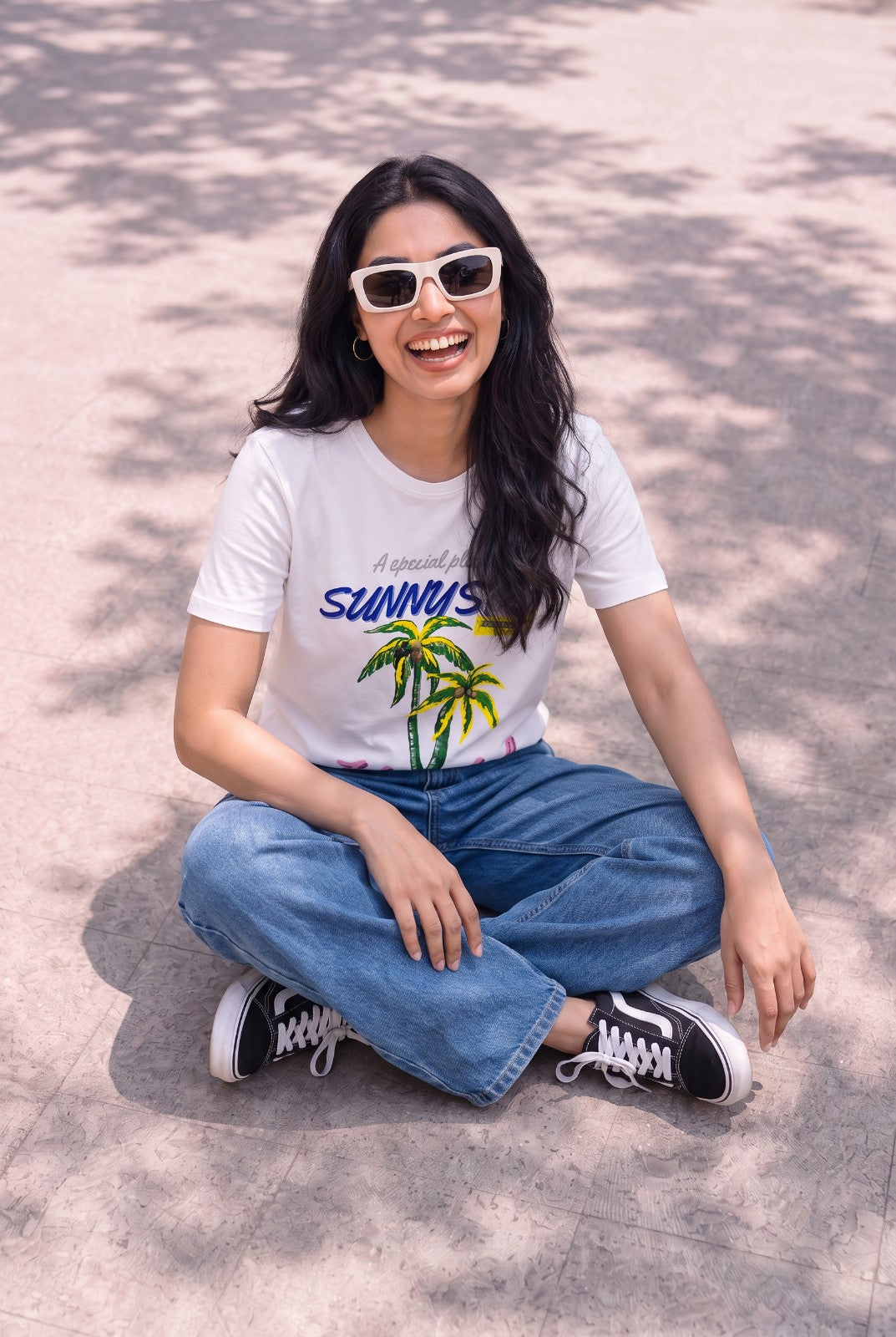 Women Honolulu Hand-Embroidered Cotton T-shirt