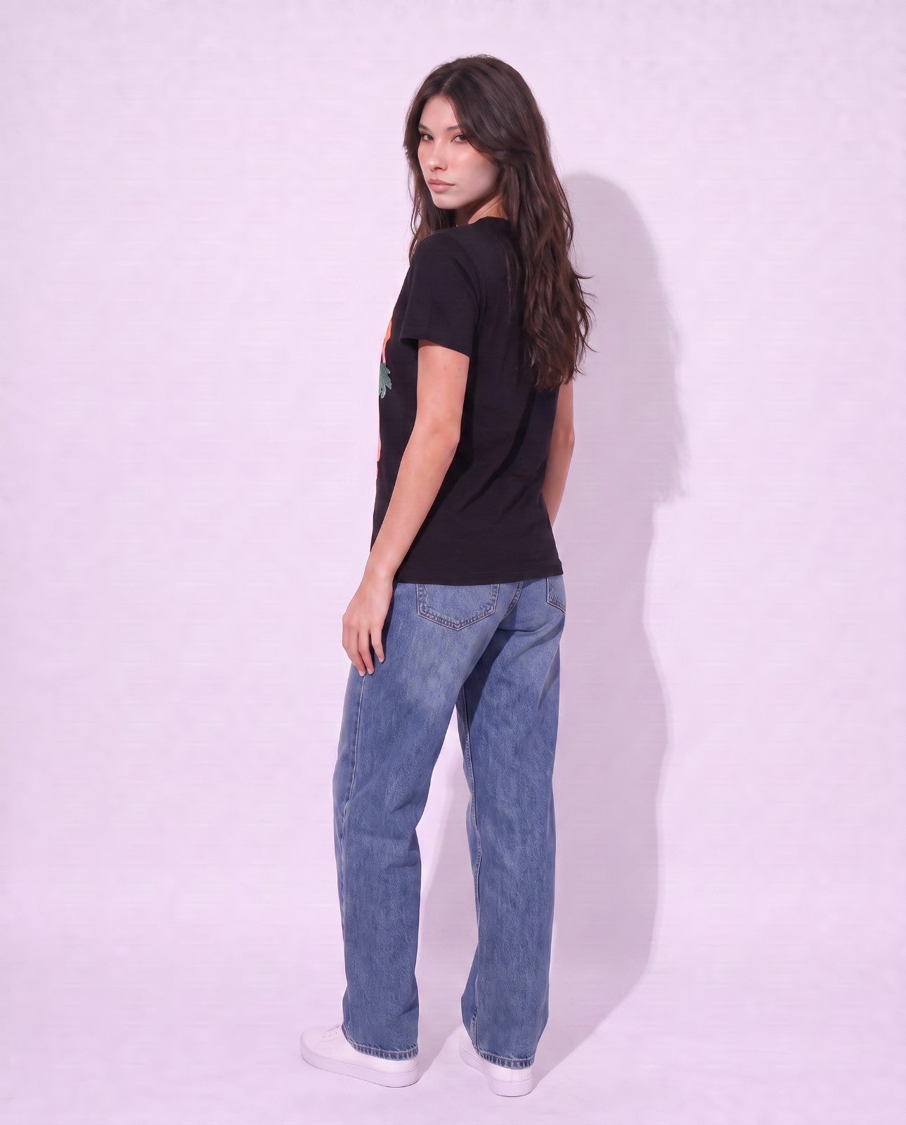 Women Los Angel's Hand-Embroidery Cotton T-shirt