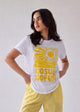 Women No Sun No Fun Hand-Embroidered  Cotton T-shirt