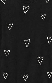 Women Heart Embellished Round Neck Cotton Regular T-shirt