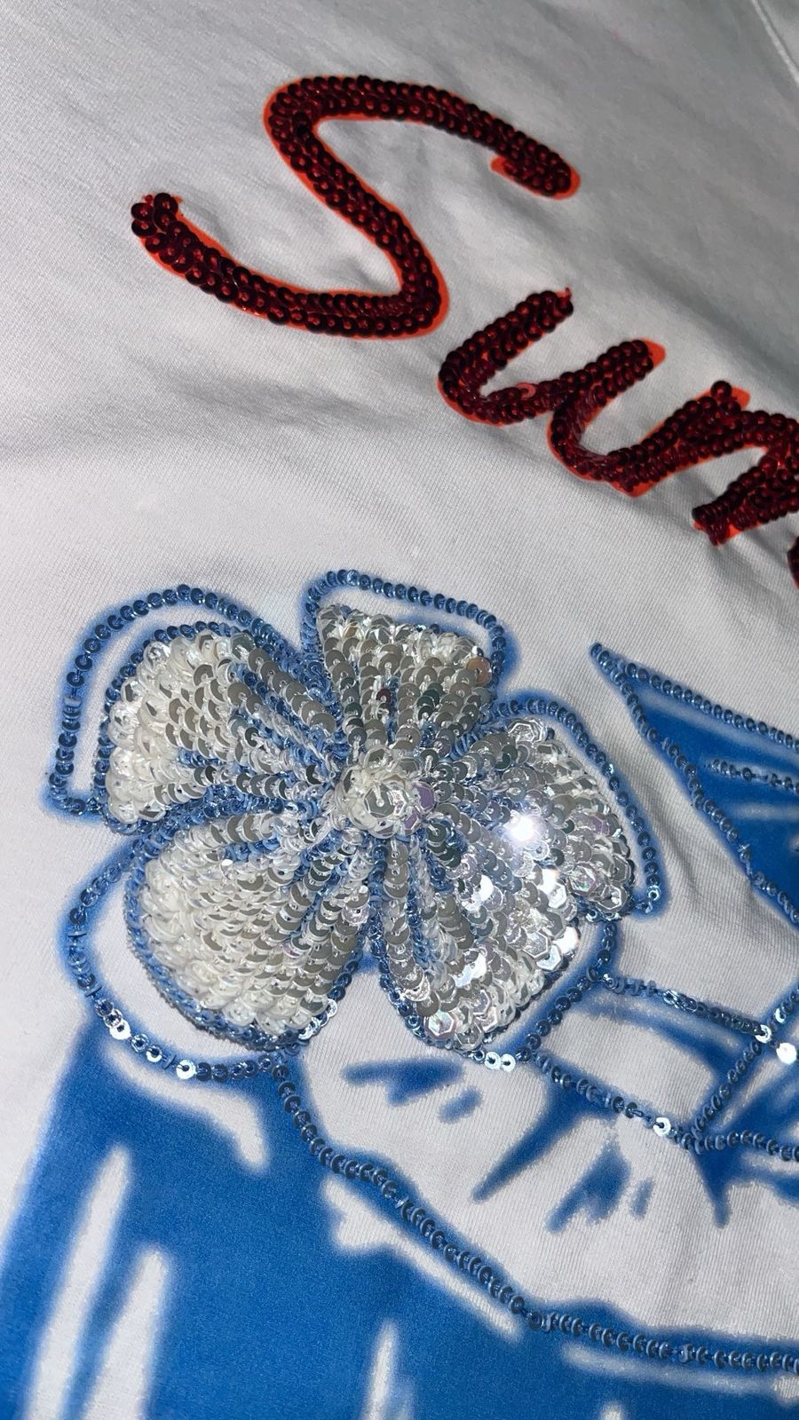 Women Summer Drink Hand-Embroidered Cotton T-shirt