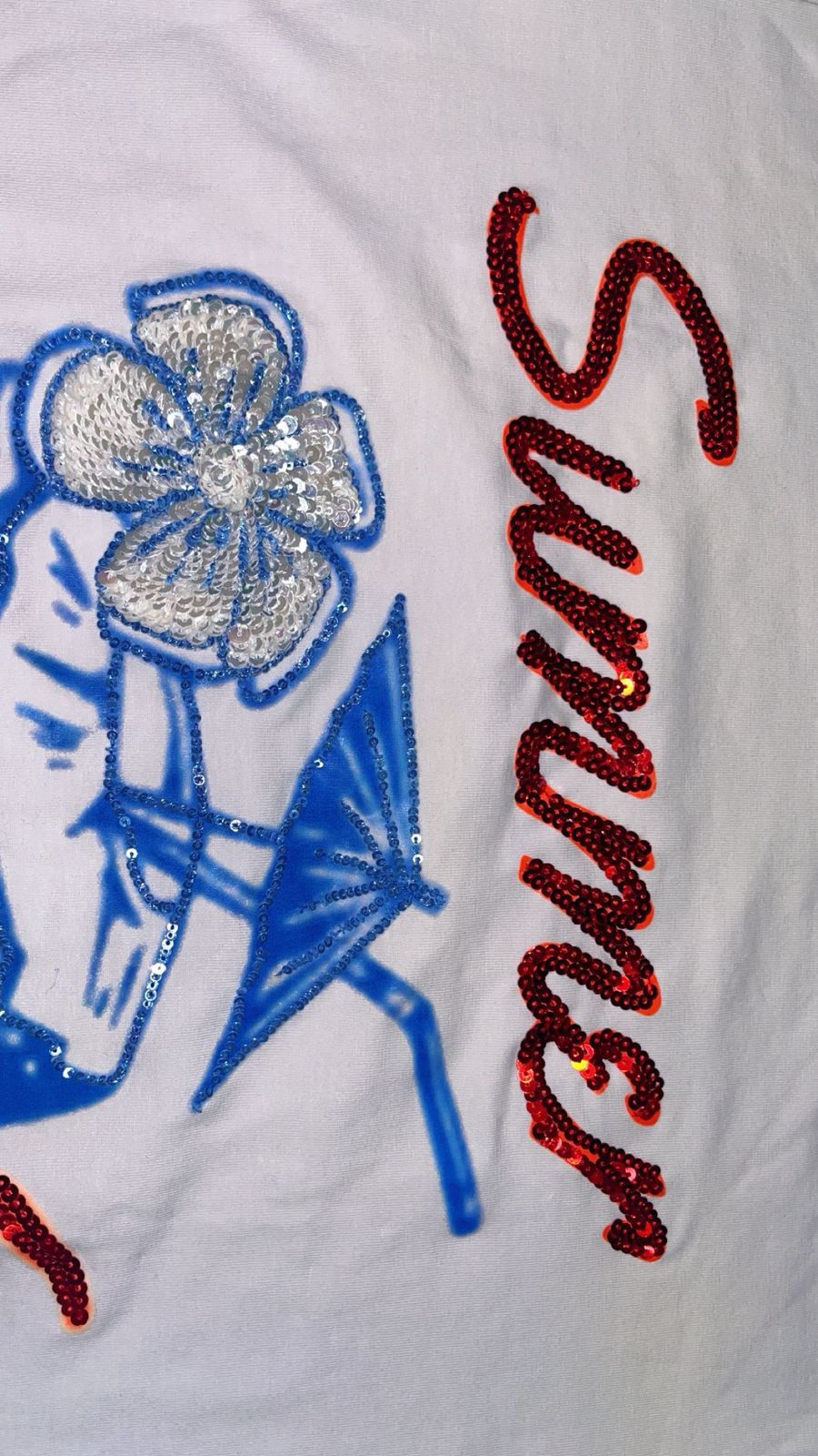 Women Summer Drink Hand-Embroidered Cotton T-shirt