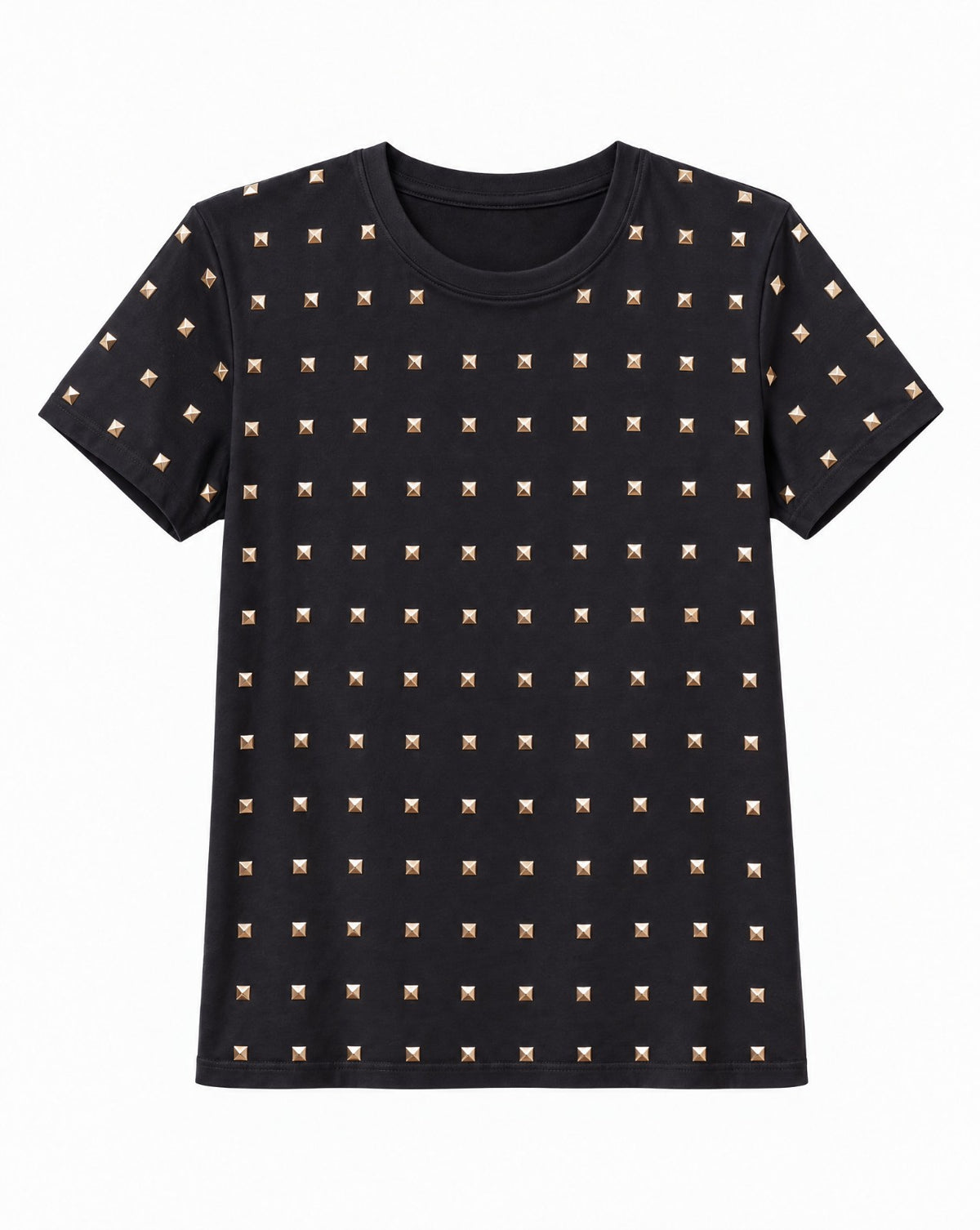Crystal Embellished Round Neck Cotton Regular T-shirt