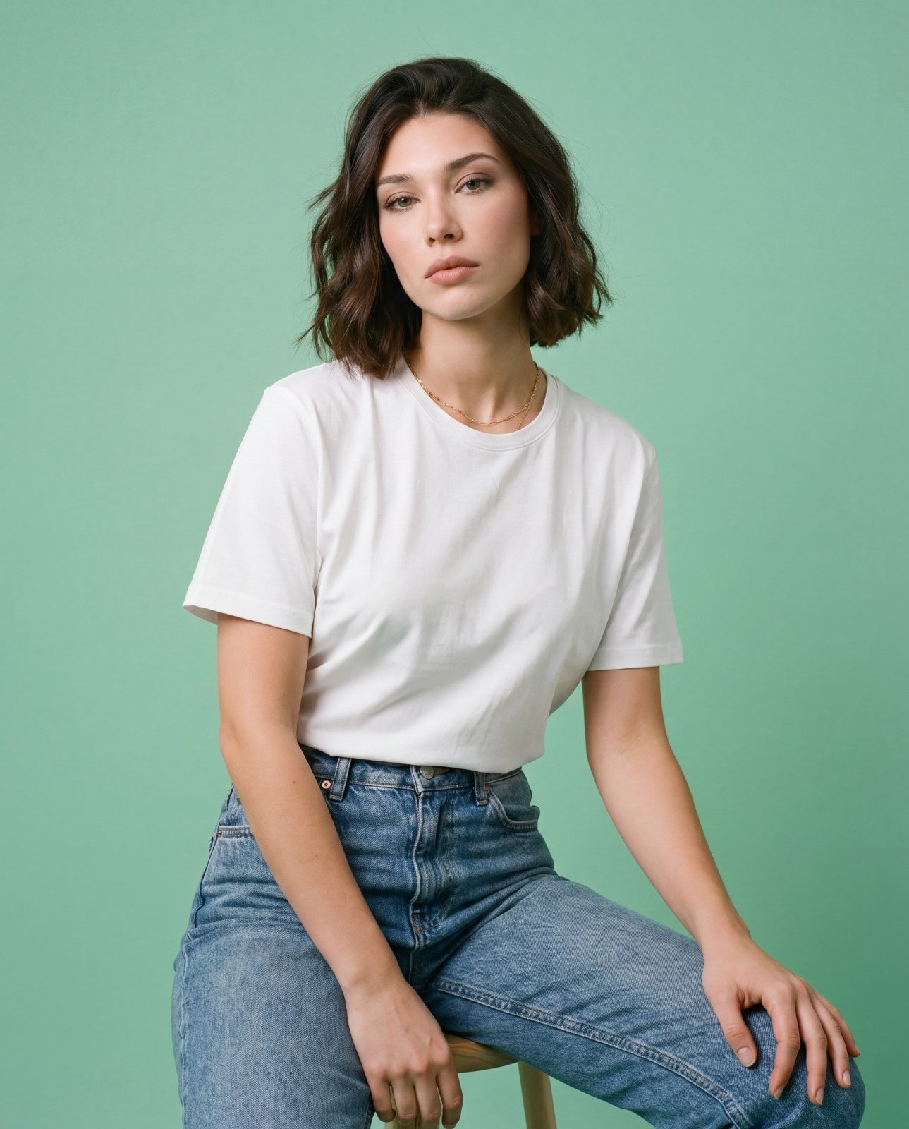 Women Solid Color Cotton T Shirt