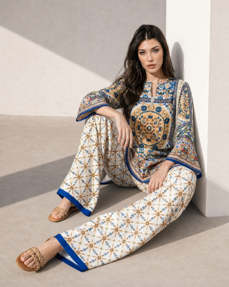 Women Morocco Classic Beige Lycra Co-Ord Set